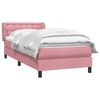 vidaXL Boxspring met matras fluweel roze 90x220 cm