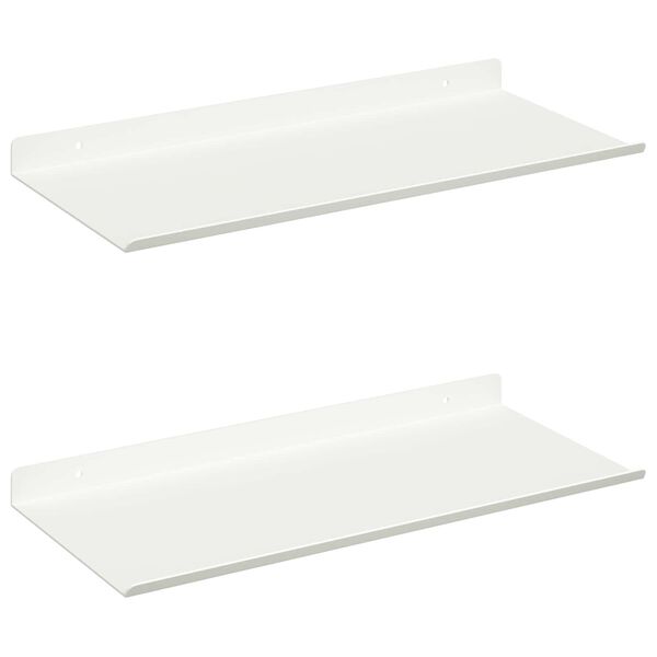 vidaXL Drijvende plank Wandgemonteerd 2 pcs Wit 40 x 18 x 2,5 cm Staal