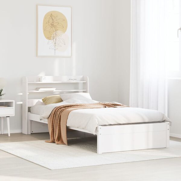 vidaXL Bedframe met hoofdeinde zonder matras 90x190 cm wit