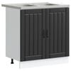 vidaXL Wastafel onderkast met opslag Lucca 2 pcs Zwart Bewerkt hout