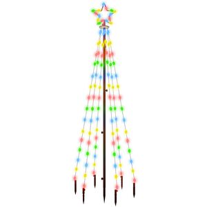 vidaXL Kerstboom met grondpin 108 LED's meerkleurig 180 cm