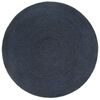 vidaXL Vloerkleed omkeerbaar rond 150 cm jute marineblauw en naturel