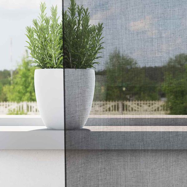 vidaXL Gordijnen voile met doorvoertules 2 st 140x245 cm zwart