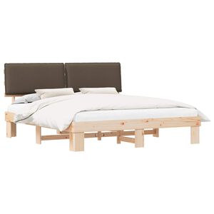 vidaXL Bedframe met Gevoerd Hoofdgedeelte Taupe 180 x 200 cm