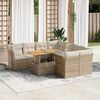 vidaXL 9-delige Loungeset met kussens poly rattan beige