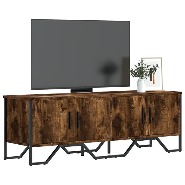 vidaXL Tv-meubel 122x34x41 cm bewerkt hout gerookt eikenkleurig