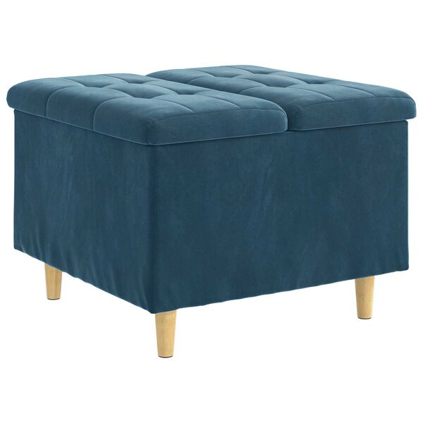 vidaXL Knopkruk met kussen Blauw 60 x 60 x 45 cm Fluweel