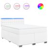 vidaXL Boxspring met matras kunstleer wit 140x190 cm