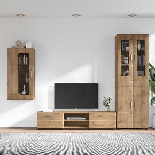 vidaXL Tv-meubelset met lade FLORIN Artisan Eiken Bewerkt hout