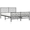 vidaXL Bedframe met hoofd- en voeteneinde metaal zwart 135x190 cm
