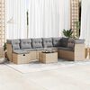 vidaXL 9-delige Loungeset met kussens poly rattan beige