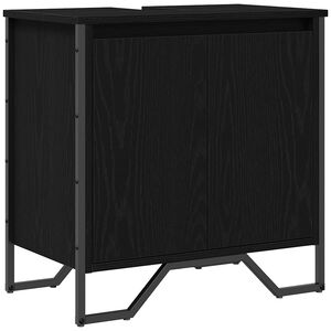 vidaXL Badkamertenk te kast Zwart Eiken 60 x 35 x 60 cm Bewerkt hout