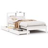 vidaXL Bed met boekenkast zonder matras grenenhout wit 100x200 cm