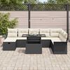 vidaXL Tuin Sofa Set met kussen met opslag 9 pcs Zwart Poly riet