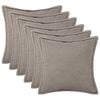 vidaXL Kussensloop 6 pcs HOUTEN Lichtgrijs 80 x 80 cm Boucl&eacute;
