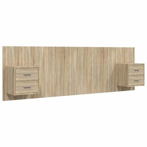 vidaXL Hoofdbord met kastjes bewerkt hout sonoma eikenkleurig