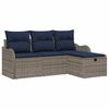 vidaXL Tuin Sofa Set 4 st 3-Aantal zitplaatsen Grijs en Marineblauw