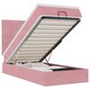 vidaXL Ottoman bed met matrassen en LED's 100x200cm fluweel roze
