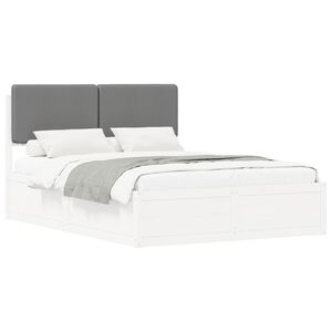 vidaXL Bedframe met Gevoerd Hoofdgedeelte Taupe 90 x 200 cm