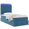 vidaXL Opbergbed met LED met matras Donkerblauw 90 x 190 cm Fluweel