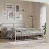 vidaXL Bedframe met hoofd- en voeteneinde metaal wit 183x203 cm