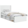 vidaXL Bedframe met opbergruimte en hoofdbord Wit 75 x 190 cm