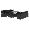 vidaXL Tuinbankenset 11 st Zwart poly rattan