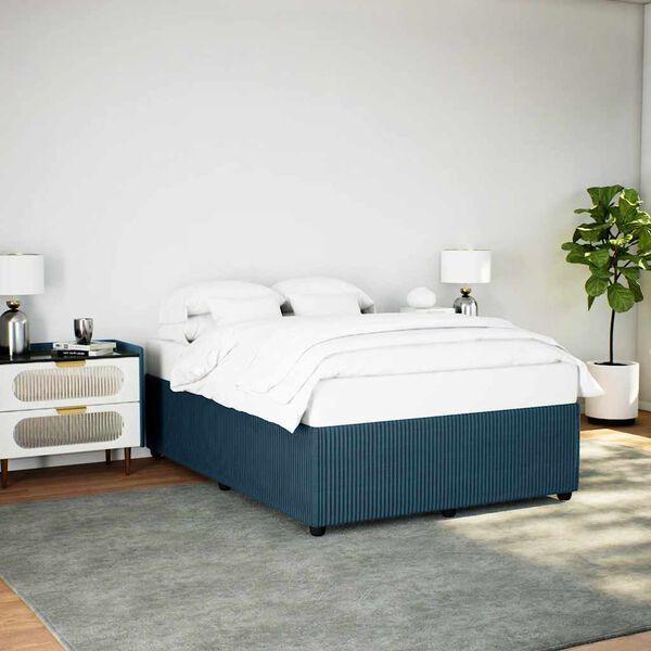 vidaXL Bedframe fluweel blauw 140x200 cm