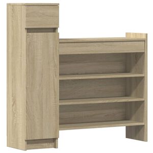 vidaXL Schoenenkast 100,5x28x100 cm bewerkt hout sonoma eikenkleurig