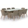 vidaXL 9-delige Tuinset poly rattan bruin