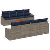 vidaXL Tuinbankenset met opslag 9 pcs Grijs en Marineblauw poly rattan