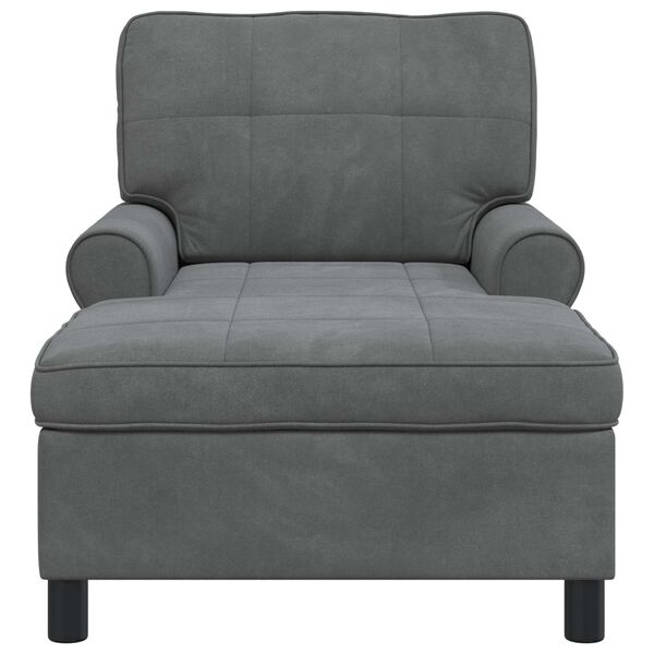 vidaXL Chaise Lounge met kussen Donkergrijs 91 x 157 x 91 cm Fluweel