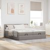 vidaXL Ottoman bed met matrassen en LED's 180x200cm stof taupe