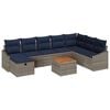 vidaXL Tuinbankenset met kussen met opslag 9 pcs Grijs Poly riet
