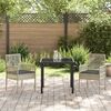 vidaXL Tuin eettafelset met kussen 3 pcs Lichtgrijs poly rattan