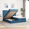 vidaXL Ottoman bed met matrassen 200x200cm fluweel donkerblauw