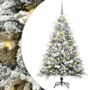 vidaXL Artificial Pre-lit Kerstboom met Ballenset Groen 180 cm