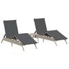 vidaXL Ligbedden 2 st met tafel poly rattan lichtgrijs