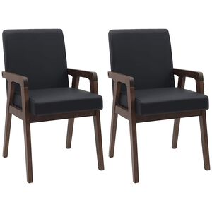 vidaXL Eetkamerstoelen met kussens 2 stuks bruin massief hout rubber