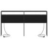 vidaXL Opberghoofdbord met plank Zwart eiken 200 cm Bewerkt hout