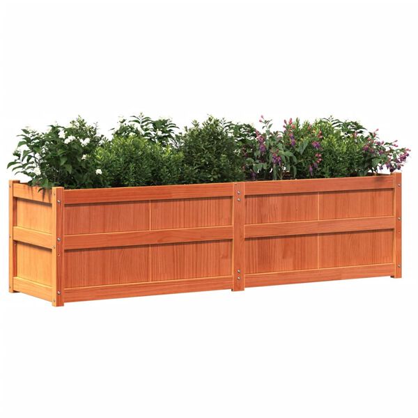 vidaXL Plantenbak 180x50x50 cm massief grenenhout wasbruin