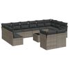 vidaXL 13-delige Loungeset met kussens poly rattan grijs