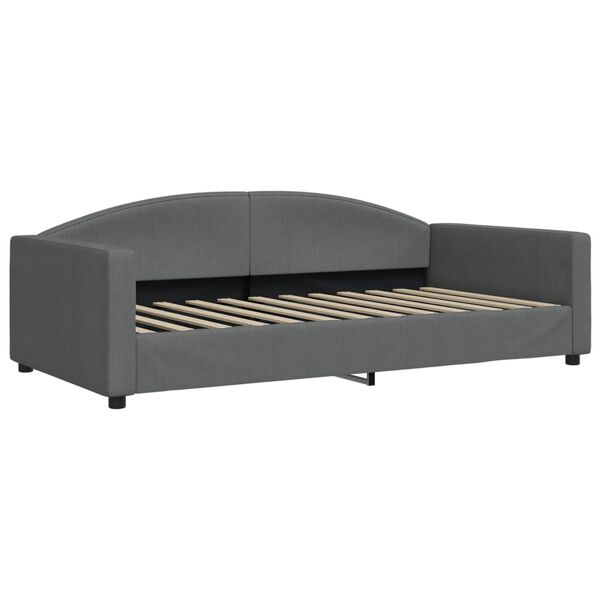 vidaXL Slaapbank met matras 100x200 cm stof donkergrijs