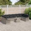 vidaXL Tuin Sofa Set met kussen 11 pcs Lichtgrijs Poly riet