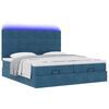 vidaXL Bed poef met matrassen en leds 200x200 cm fluweel donkerblauw
