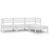 vidaXL 4-delige Loungeset massief grenenhout wit