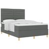 vidaXL Boxspringbed met matras Donkergrijs 140 x 200 cm Stof