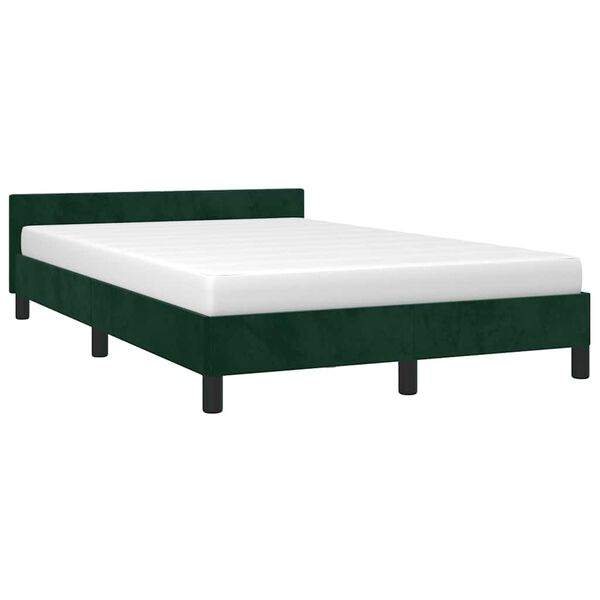 vidaXL Bedframe zonder matras 120x200 cm fluweel donkergroen