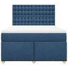 vidaXL Boxspring met matras stof blauw 140x190 cm