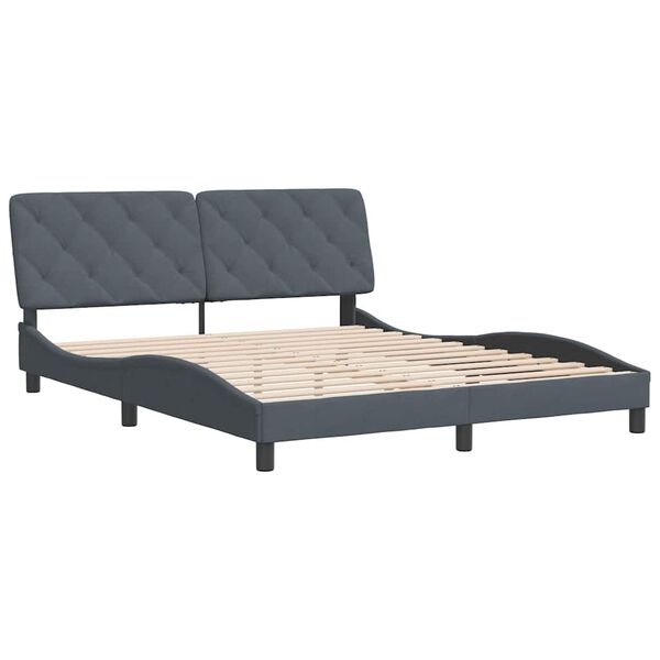 vidaXL Bedframe zonder matras 160x200 cm fluweel donkergrijs